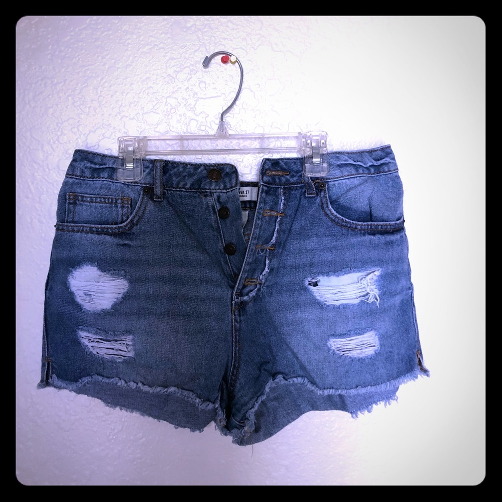 High waist denim shorts